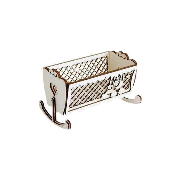 KREATYWNA PRACOWNIA Dekorpappe Die Cut Chipboard Dekoration,  3D-Wiege 