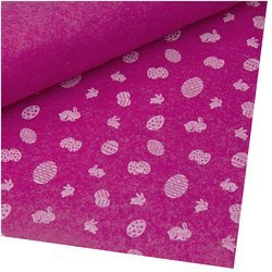 Bastelfilz Ostermuster 30x40cm Dekofilz Filzplatten Filzstoff 1mm,  fuchsie