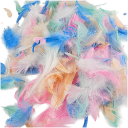DECO FEDERN Bunt Bastelfeder Fasching Karneval Handwerk Hochzeit 10Stk. weiß 