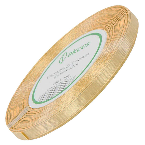 Satinband 6 mm/32m SCHLEIFENBAND Geschenkband Dekoband - helles Gold