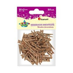 Klammern, dekorative Holzklammern 30 mm - 25 Stück.