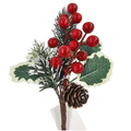 Weihnachtszweig mit Zapfen und Weißdornfrucht - 1St