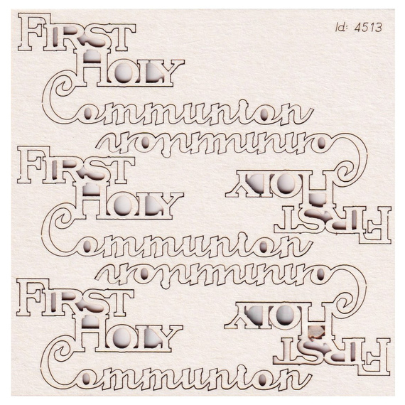 	SCRAPINIEC Dekorpappe Die Cut Chipboard Dekoration Ornament, Erstkommunion 01