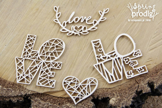 Dekorpappe Die Cut Chipboard - Spring Prodigy - Liebe SCRAPINIEC