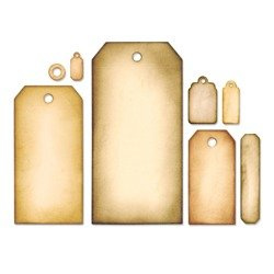 SIZZIX Stanzform Präge Stanzschablone Cutting Die, Tag Collection by Tim Holtz 658784