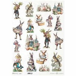 ITD Reispapier Decoupage Bastelpapier A3 Ostern Häschen 1009L