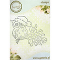 AGATERIA - Transparent Stempel Motivstempel Clear Stamp - Eule auf Mistelzweig