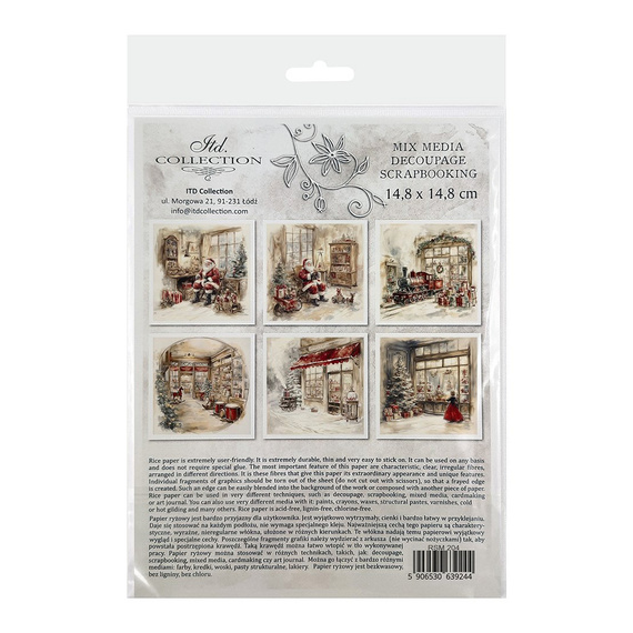 Reispapier-Set - Spielzeugladen, Weihnachtsmann, Lokomotive - RSM204 - Itd Collection