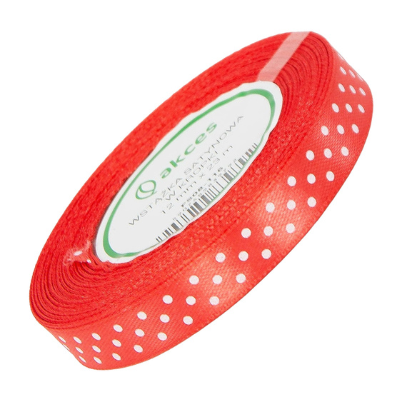 Satin-Punkt-Band 12 mm - pfirsichfarben 116 - 23 m - Dekoband