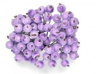 Gefrostete Beeren - lila - 1 Zweig mit 40 Beeren