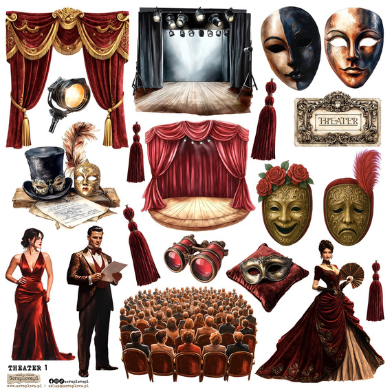 AUFKLEBER ScrapLove Dekor Stickers - Theater 1