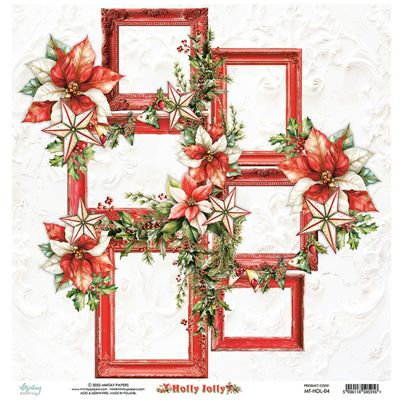 Scrapbooking Papier 30x30 - Mintay - Holly Jolly 04