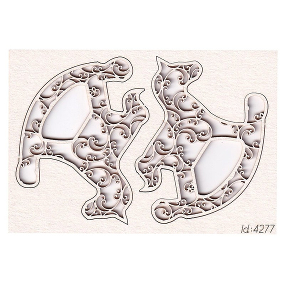 SCRAPINIEC Dekorpappe Die Cut Chipboard Dekoration Ornament, Schaukelpferd Ornamente