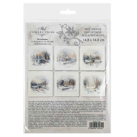 Scrapbooking-Bastelpapier-Set reisfelder - ITD - RSM139 Winteransichten