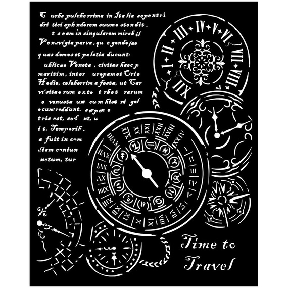 STAMPERIA Mixed Media Schablone STENCIL  25x25 cm - Venice Zeit zum Reisen
