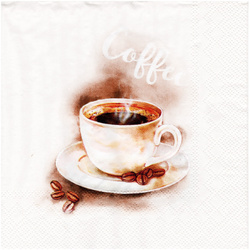 SERVIETTEN 1 Stück Motivservietten Decoupage Napkin 33x33cm, Coffee