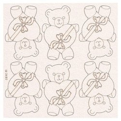 SCRAPINIEC Dekorpappe Die Cut Chipboard Dekoration Ornament, Teddybär Herz 3480
