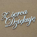 SCRAPINIEC Dekorpappe Die Cut Chipboard Dekoration, Inschrift Dziękuję 3663