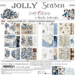 Scrapbooking Papier Set 20x20 - Craft o'clock - Jolly Season mix
