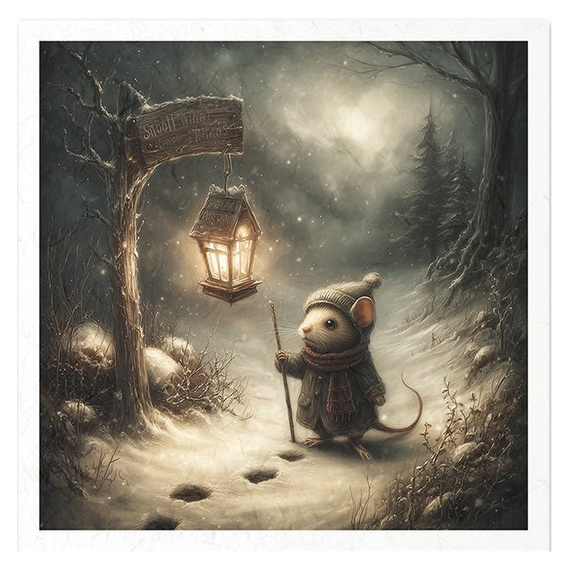 Reispapier-Set - Winterwald, Winternacht, Maus - RSM208 - Itd Collection