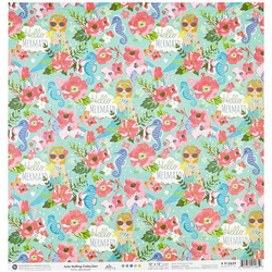 PRIMA 30x30cm doppelseitig Scrapbooking Papier Designpapier, Hello Mermaid