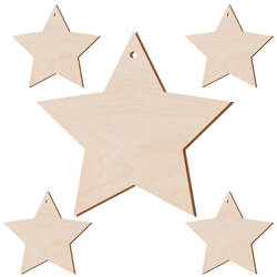 Holzsterne 5cm - 5Stück
