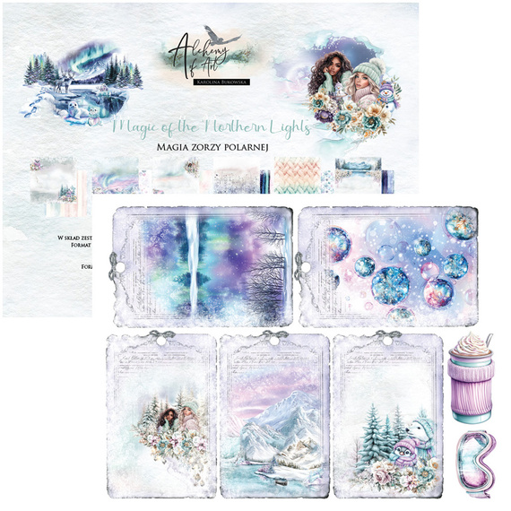ALCHEMY OF ART Set 20x20cm Scrapbooking Papier, Magic of the Northern Lights