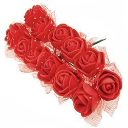 Schaumstoffblumen rot mit Tüll