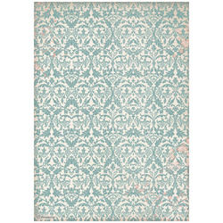 Reispapier Decoupage Bastelpapier A4 - Stamperia - Venice Turquoise Tapestry 