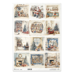 Reispapier für Decoupage A3 - Teddybären, Teddybären, Puppen, Weihnachtsbäume, Geschenke, Spielzeugladen - R1508L - Itd Collection