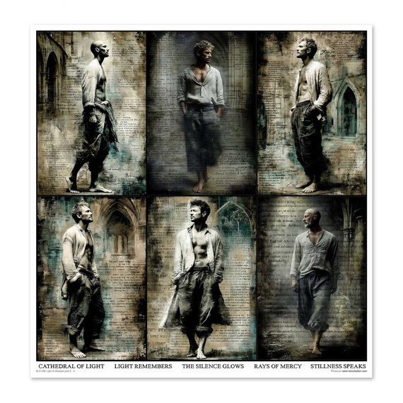 ITD COLLECTION Scrapbooking Papier Set 30x30 cm Scrapbooking Papier - Light & Shadow 2