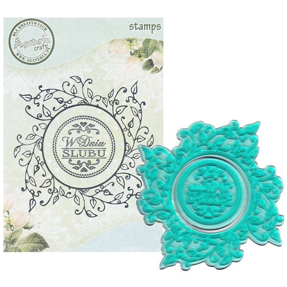 AGATERIA - Transparent Stempel Motivstempel Clear Stamp - W dniu Ślubu - Untertitel PL Rahmen "Blätter"