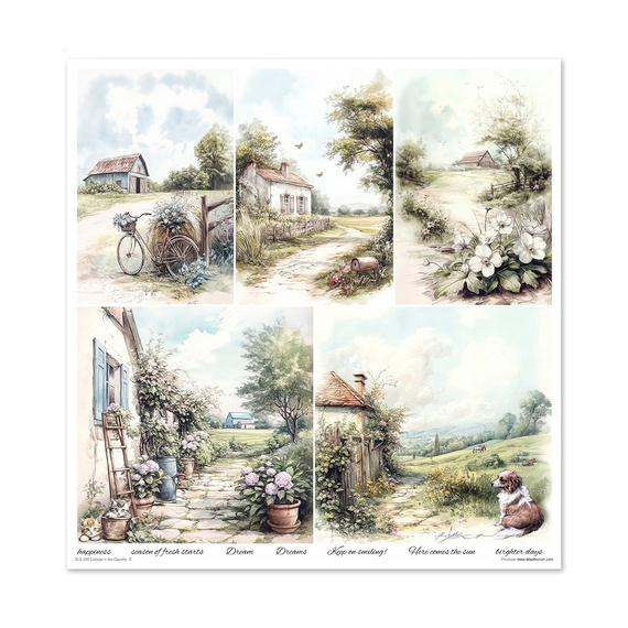 ITD COLLECTION Setz 11Stk 30x30cm Scrapbooking Papier - Cottage in the Country
