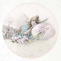 ITD Reispapier Decoupage SET Bastelpapier, Engelsfrauen, Feen mit Hasen und Hühnern RSM068