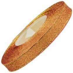 Glitzerband 12mm 27m - rot gold