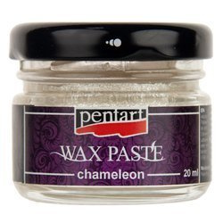 PENTART - Wachspaste Wax Paste Chamäleon funkelnden Silber 20 ml