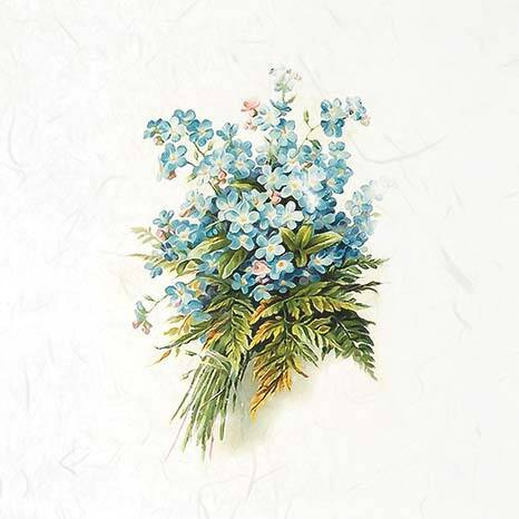 ITD Reispapier Decoupage SET Bastelpapier, Vergissmeinnicht RSM077 