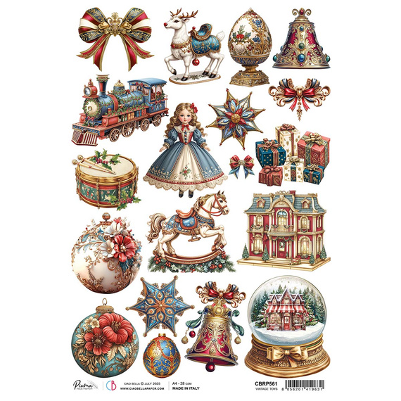 Reispapier für Decoupage A4 - Ciao Bella - Toy Shop Vintage Toys