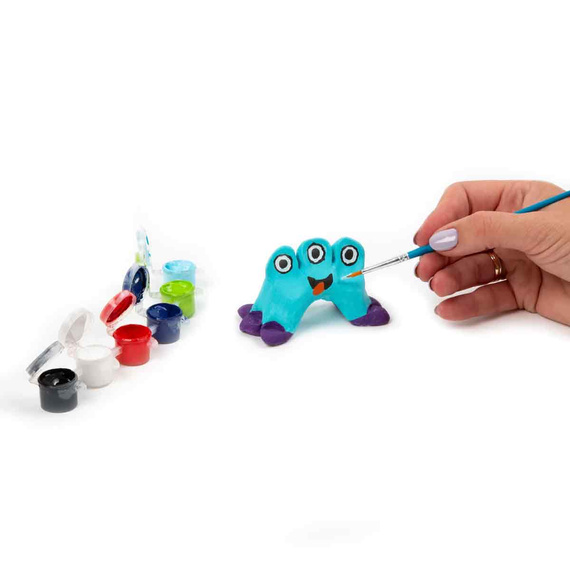 Kreativ-Set mit selbsthärtendem Ton - Monster - Farben, Werkzeuge, Pinsel