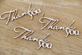 SCRAPINIEC Dekorpappe Die Cut Chipboard Dekoration, Inschrift Thank you 3782