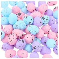 STYROPOREIER Ostern Dekoration Ostereier Wachtel 50 Stück, 1,8x2,5cm - Mix aus 7 Farben