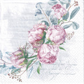 SERVIETTEN 1 Stück Motivservietten Decoupage Napkin 33x33cm, Emilia, Blumen, Pfingstrosen