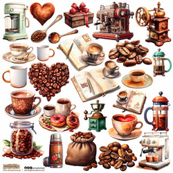 AUFKLEBER - ScrapLove - Coffee Love 1 - Kaffee Liebe 1