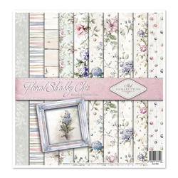 ITD COLLECTION Setz 11Stk 30x30cm Scrapbooking Papier - Floral Shabby Chic
