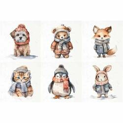 Reispapier-Set - ITD RSM104 Tiere in Winterkleidung