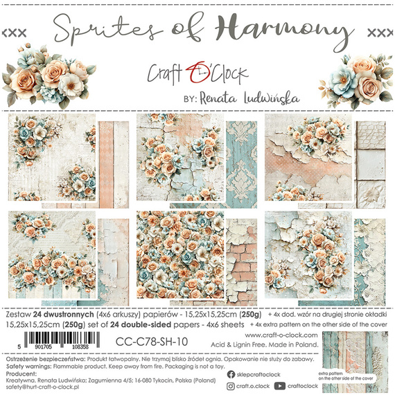 Scrapbooking Papier Set 15x15 - Craft o'clock - Sprites of Harmony
