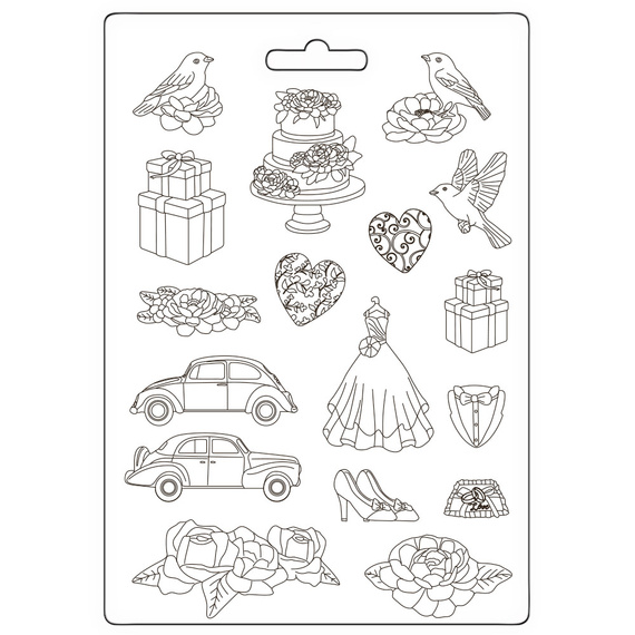 STAMPERIA flexible Gießform aus Kunststoff Form Mold Mould Dekor, Timeless