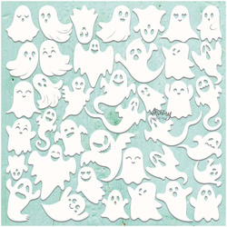 MINTAY Chippies - Dekorpappe Die Cut Chipboard Dekoration Ornament - Ghosts