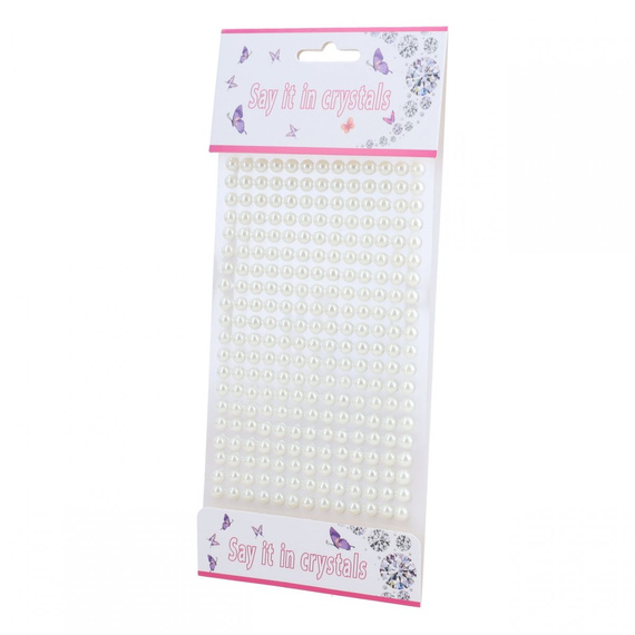 Selbstklebende cremefarbene Perlen 6mm - 260Stück