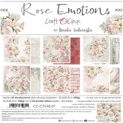 CRAFT OCLOCK 24 Blatt 20x20cm doppelseitig Scrapbooking Papier, Rose Emotions 